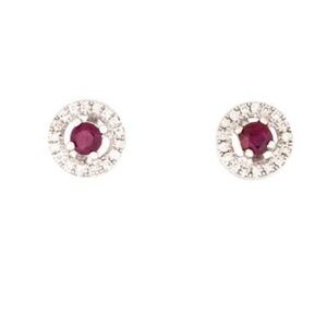 14K Ruby & Diamond Earrings